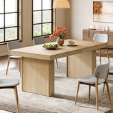 63" Dining Table for 6, Modern Kitchen Table with Fluted Line 3