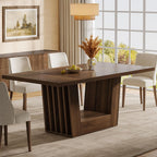 63" Dining Table for 4 - 6, Farmhouse Kitchen Dinner Table with Heavy - Duty Base Tribesigns