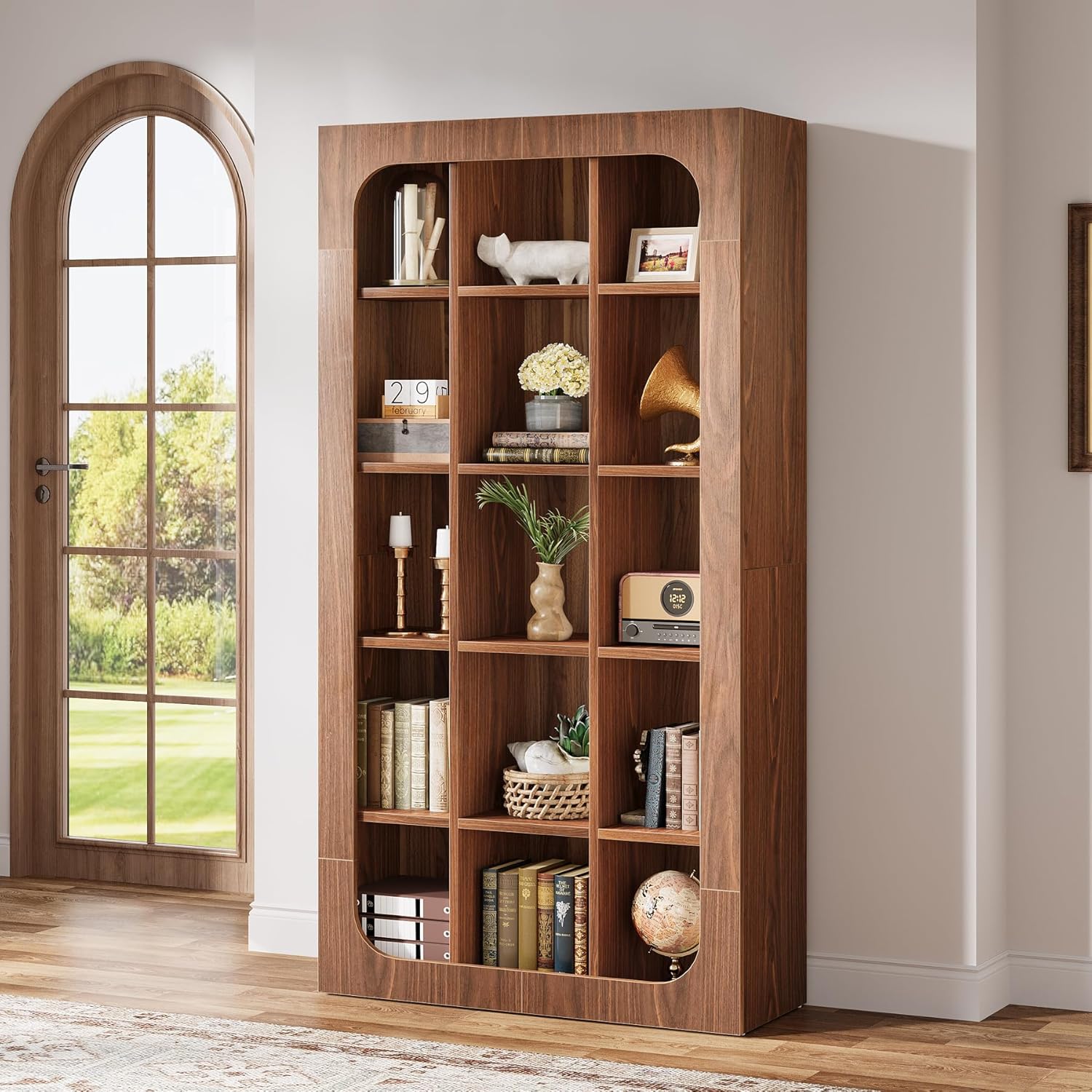 70.8" Bookshelf, 5-Tier Cube Bookcase Display Rack - Thumbnail 4