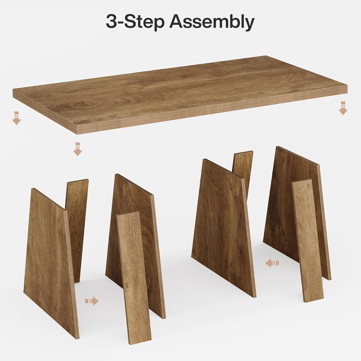 47.2" Coffee Table, Farmhouse Rectangular Accent Cocktail Center Table Tribesigns