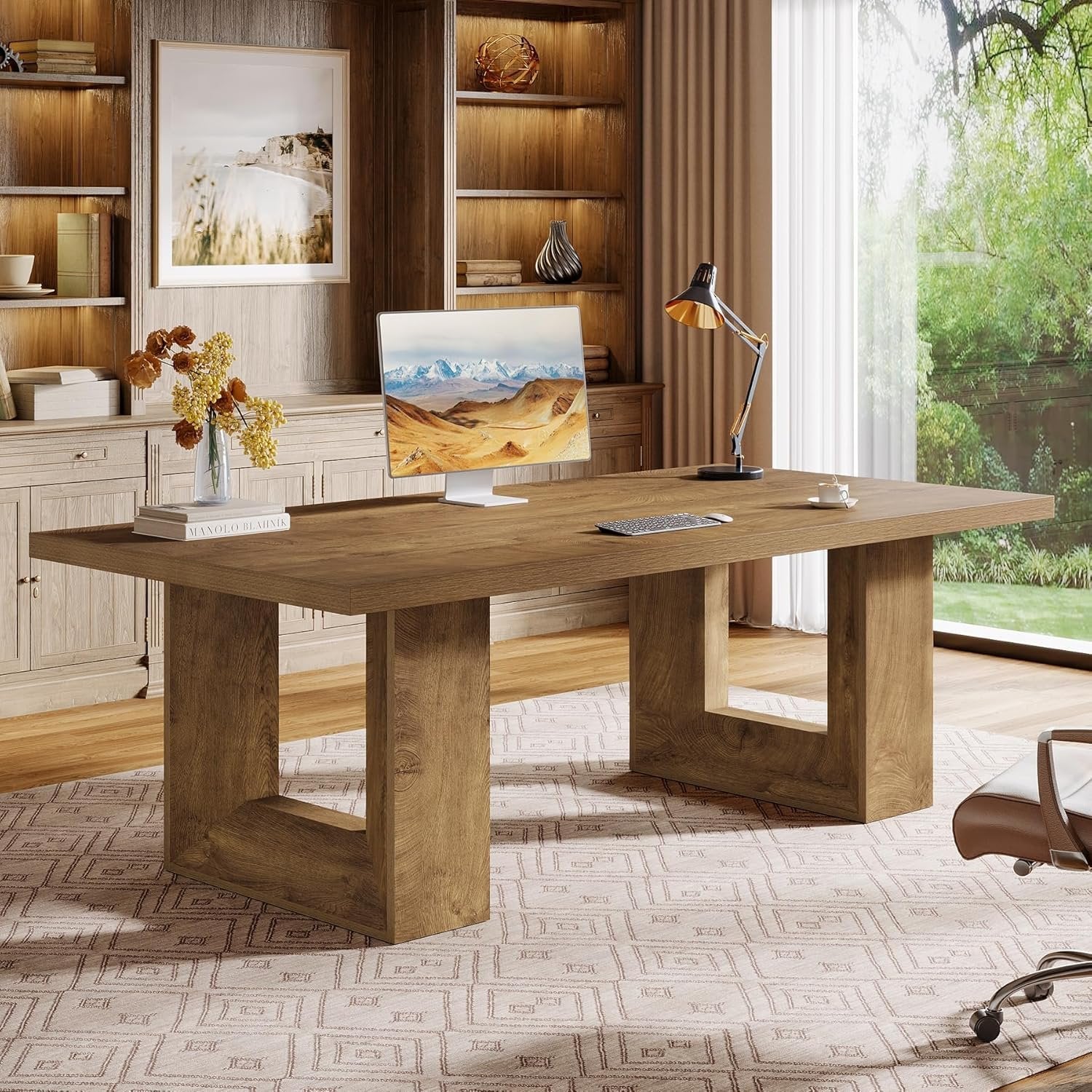 62.99" Executive Desk, Rectangular Computer Desk Conference Table for 6-8