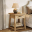 Square Nightstand with Drawer, Accent Bedside Table with Open Shelf for Bedroom