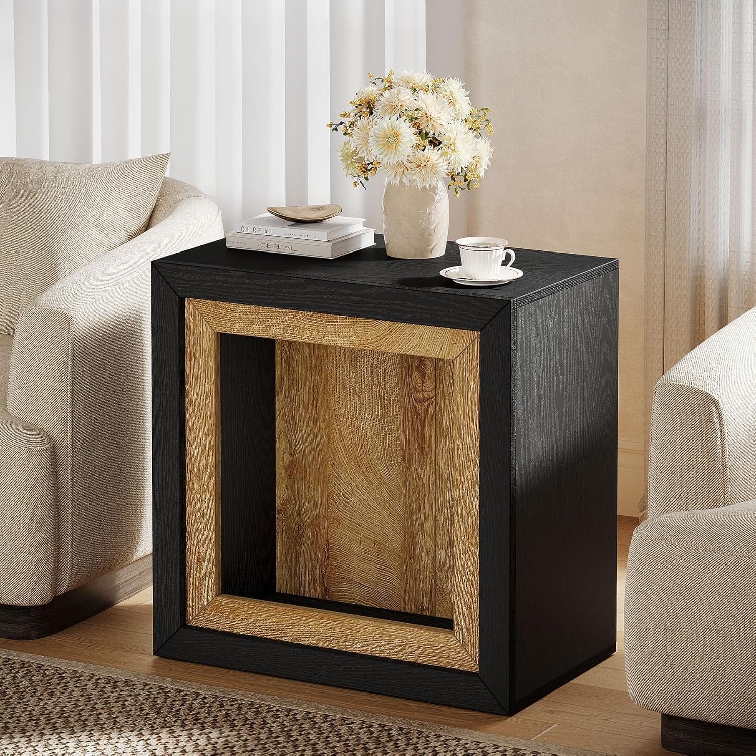 Modern End Table with Frame-Inspired Design - Thumbnail 3