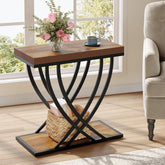 2-Tier Narrow End Table, 23.62" Side Table with Metal Frame for Living Room 3