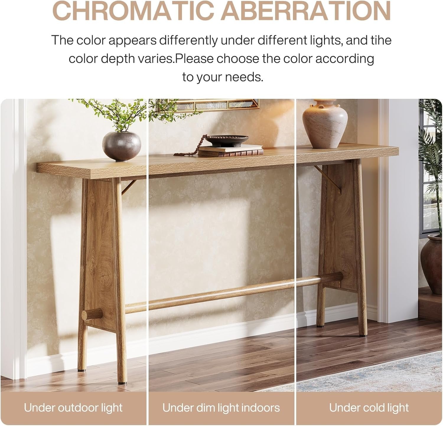 63" Console Table, Modern Entryway Sofa Table with Metal Legs