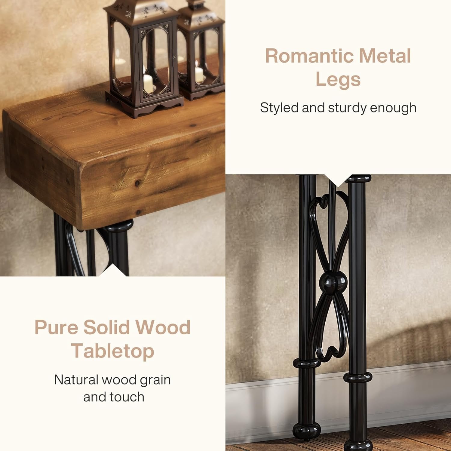 55" Console Table,  Farmhouse Entryway Sofa Table for Hallway