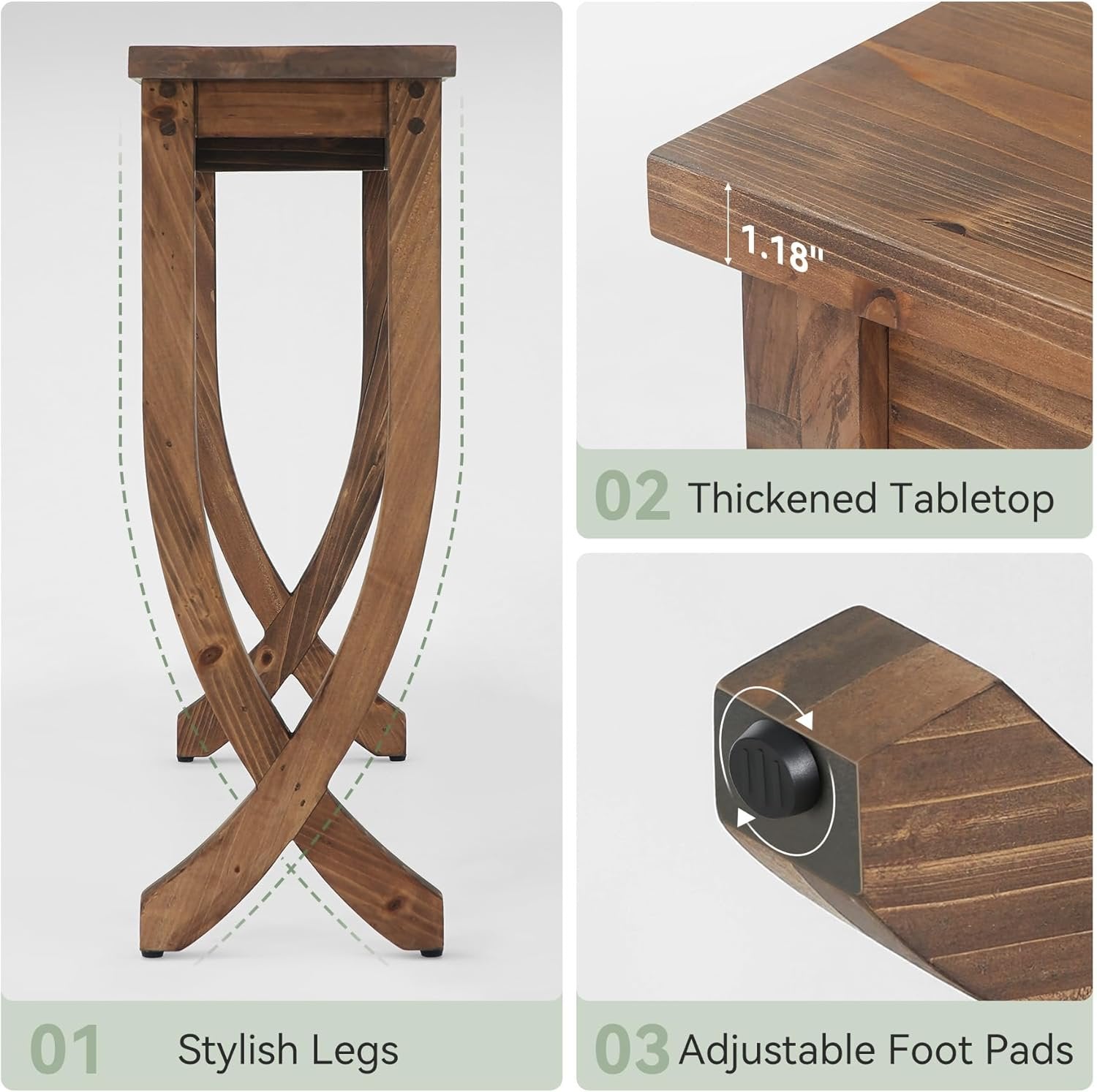 63" Solid Wood Console Table, Farmhouse Entryway Table for Living Room