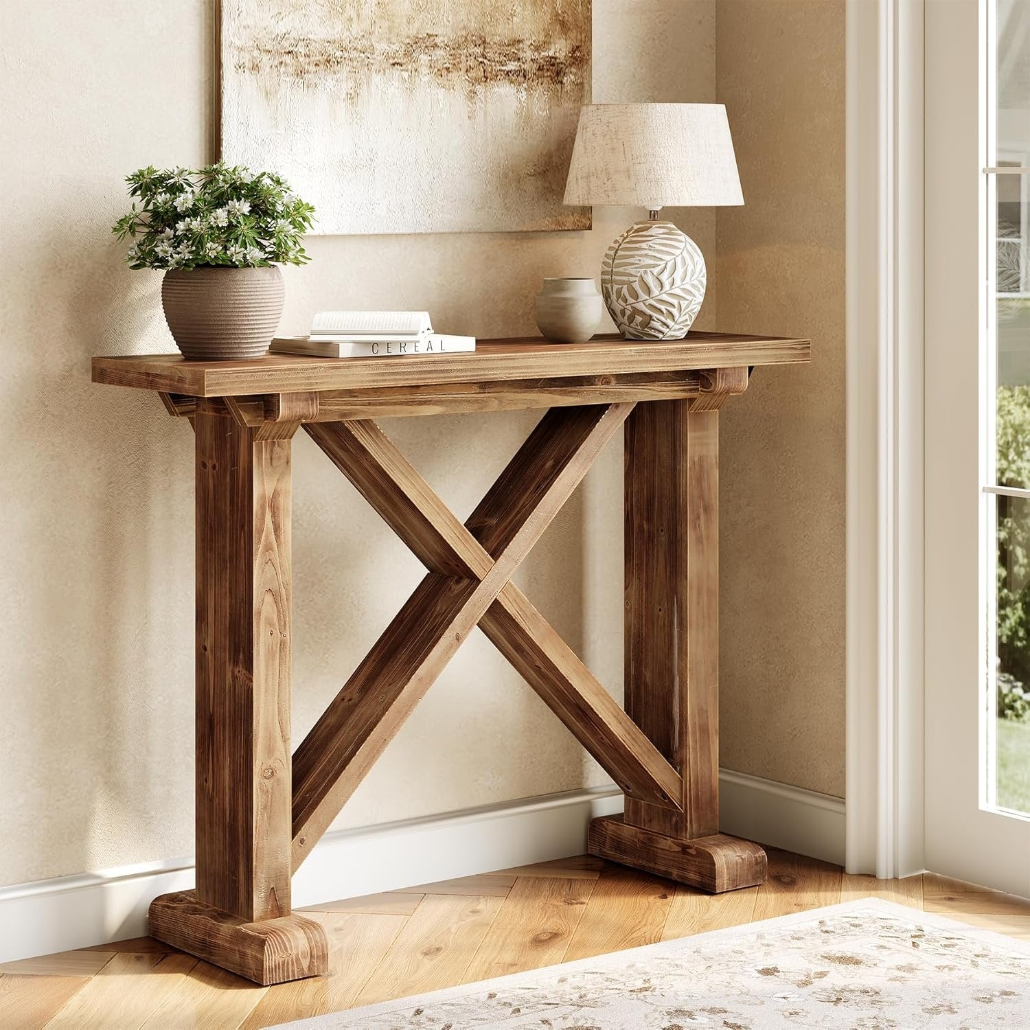 41.3" Console Table, Farmhouse Wood Entryway Table Sofa Table