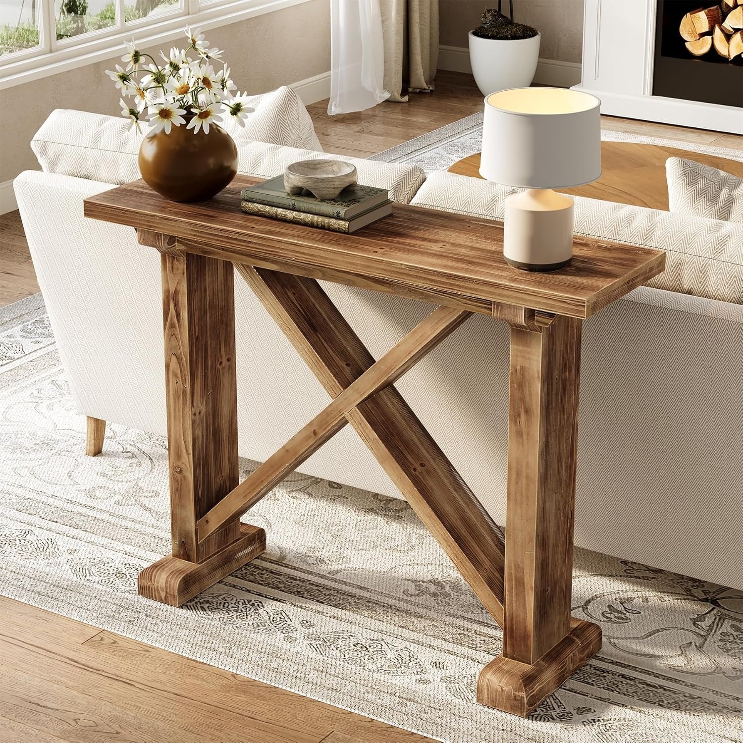 41.3" Console Table, Farmhouse Wood Entryway Table Sofa Table