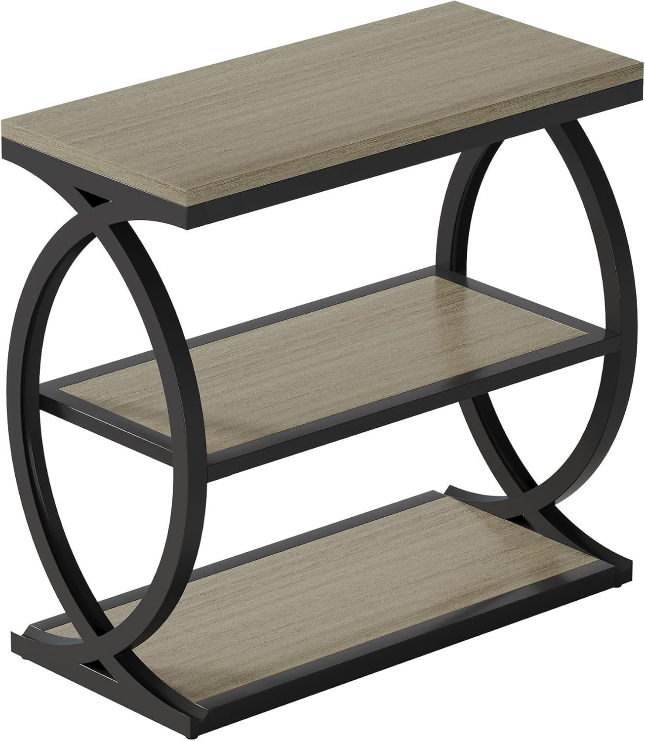 3-Tier Side Table with Oval Metal Frame - Thumbnail 2