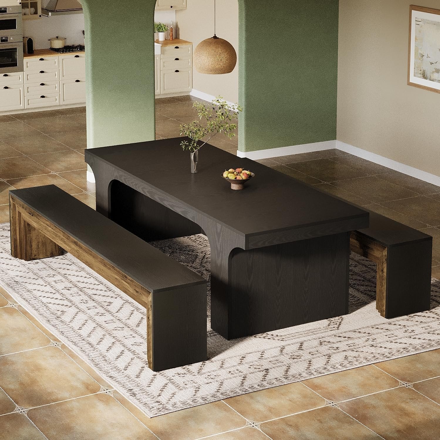 70.9“ Dining Bench, Farmhouse Long Kitchen Bench Seating