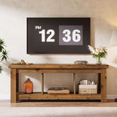 63" Solid Wood TV Stand With 3 Open Shelves for 55/60/65/75-Inch TVs 3