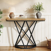 41.3" Industrial Console Table, Narrow Entryway Table with Metal Base 3