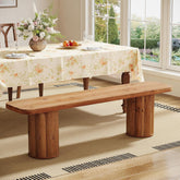 63" Solid Wood Dining Bench, Farmhouse Indoor Kitchen Table Bench Seat 3