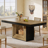 63" Farmhouse Dining Table, Rectangle Kitchen Dinner Table for 4-6 People 3