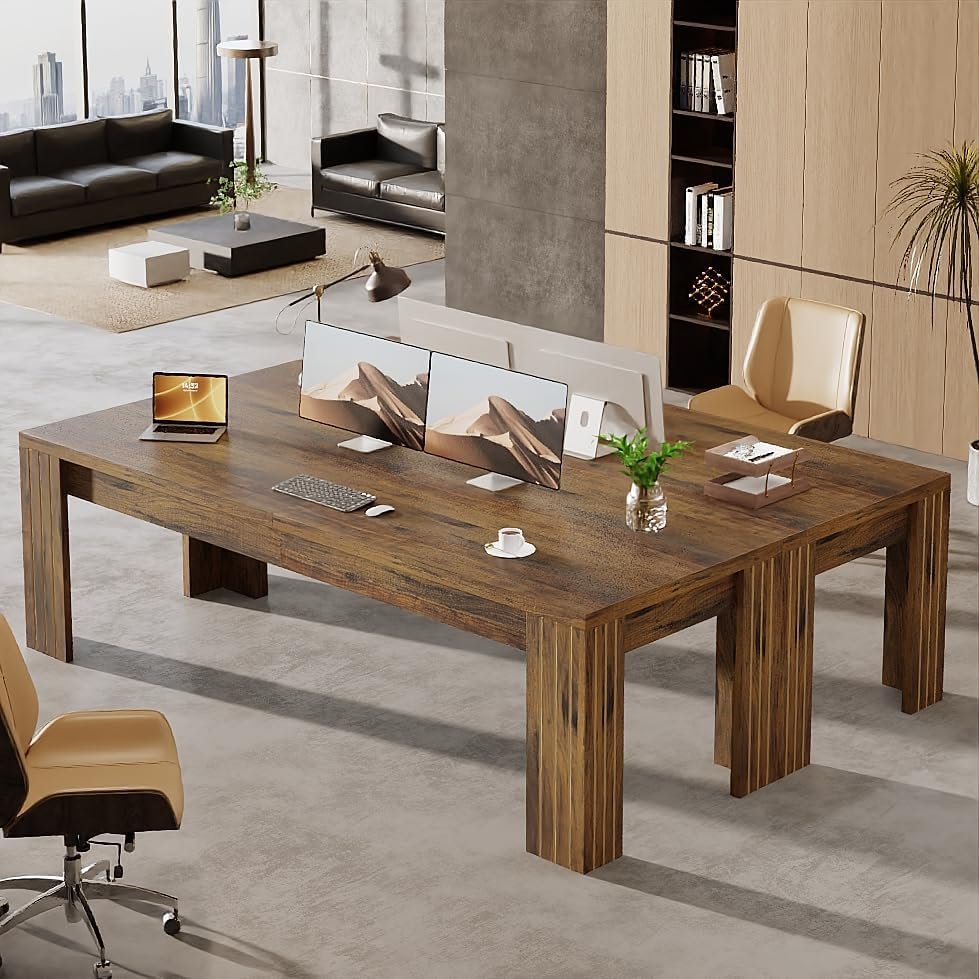 78.7" Two Person Desk, Large Double Computer Table Workstation for Home Office