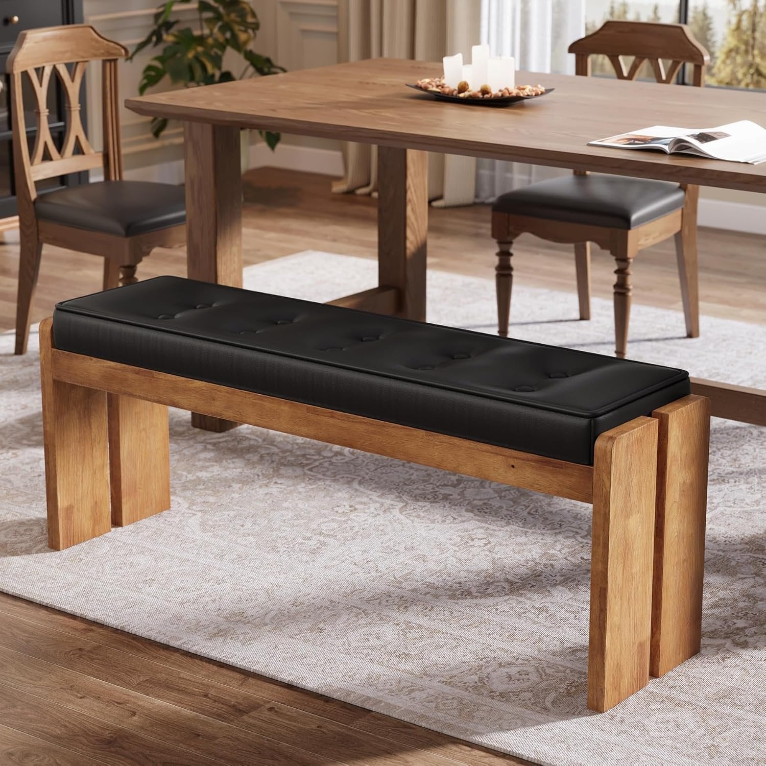 47" Wood Dining Bench - Thumbnail 2