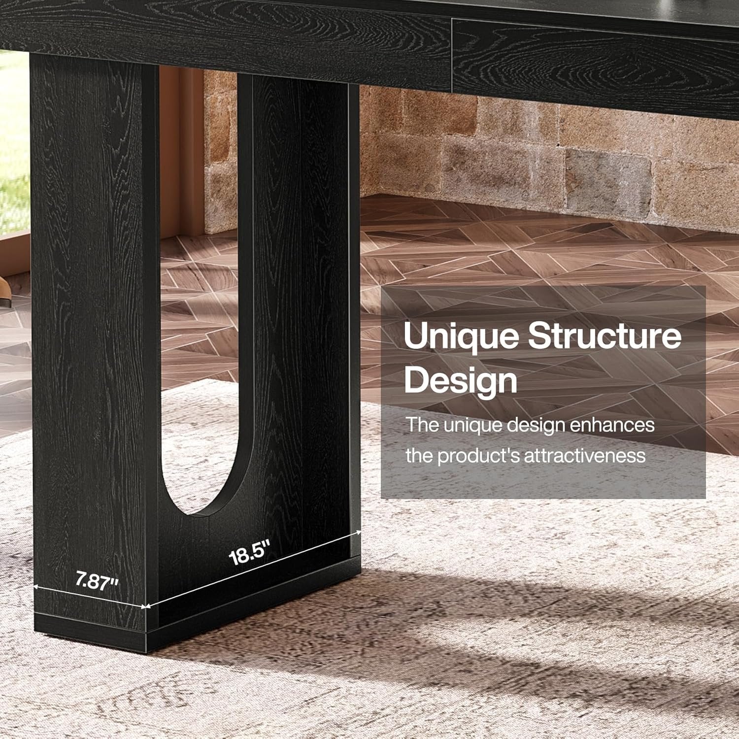 70.9" Long Bar Table, Rectangular Counter Height Pub Table Home Coffee Bar Unit