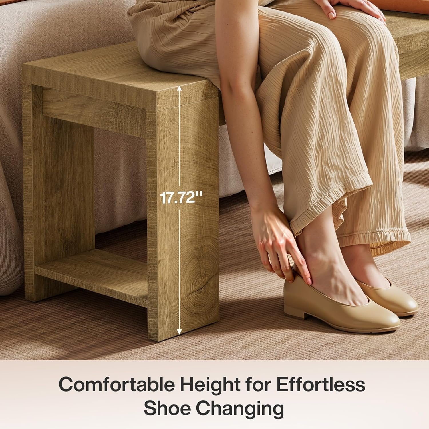 47.2" Dining Bench, Farmhouse End of Bed Bench for Bedroom, Dining Room