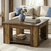 31.5" Square Coffee Table, 2-Tier Center Table Cocktail Tea Furniture for Living Room 3