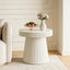 31.5" End Table, Round Bedside Table Nightstand with Fluted Pedestal