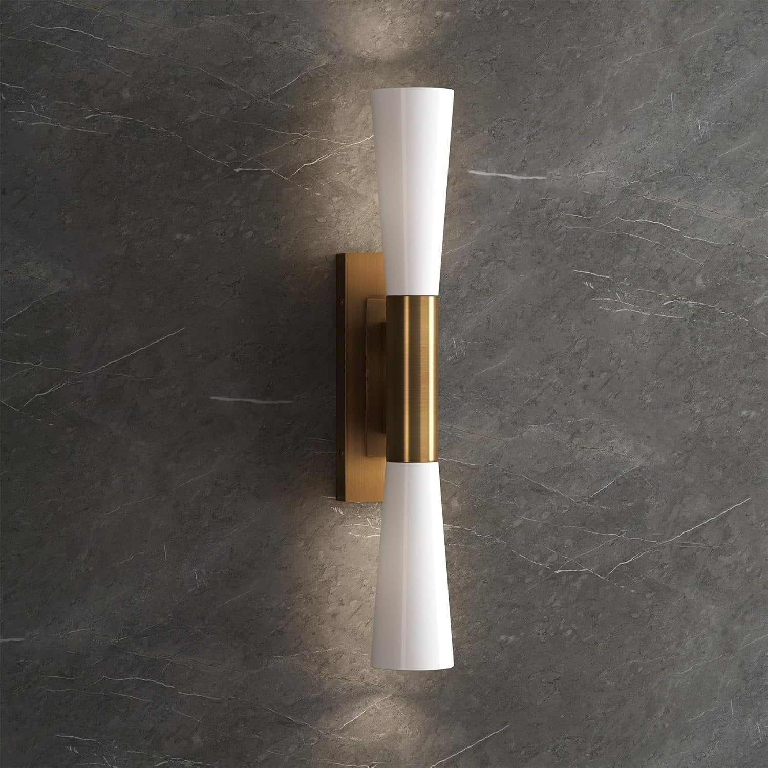 21.7" 2-Light Wall Sconces, Modern Wall Light Fixture with Frosted Glass Shade for Living Room