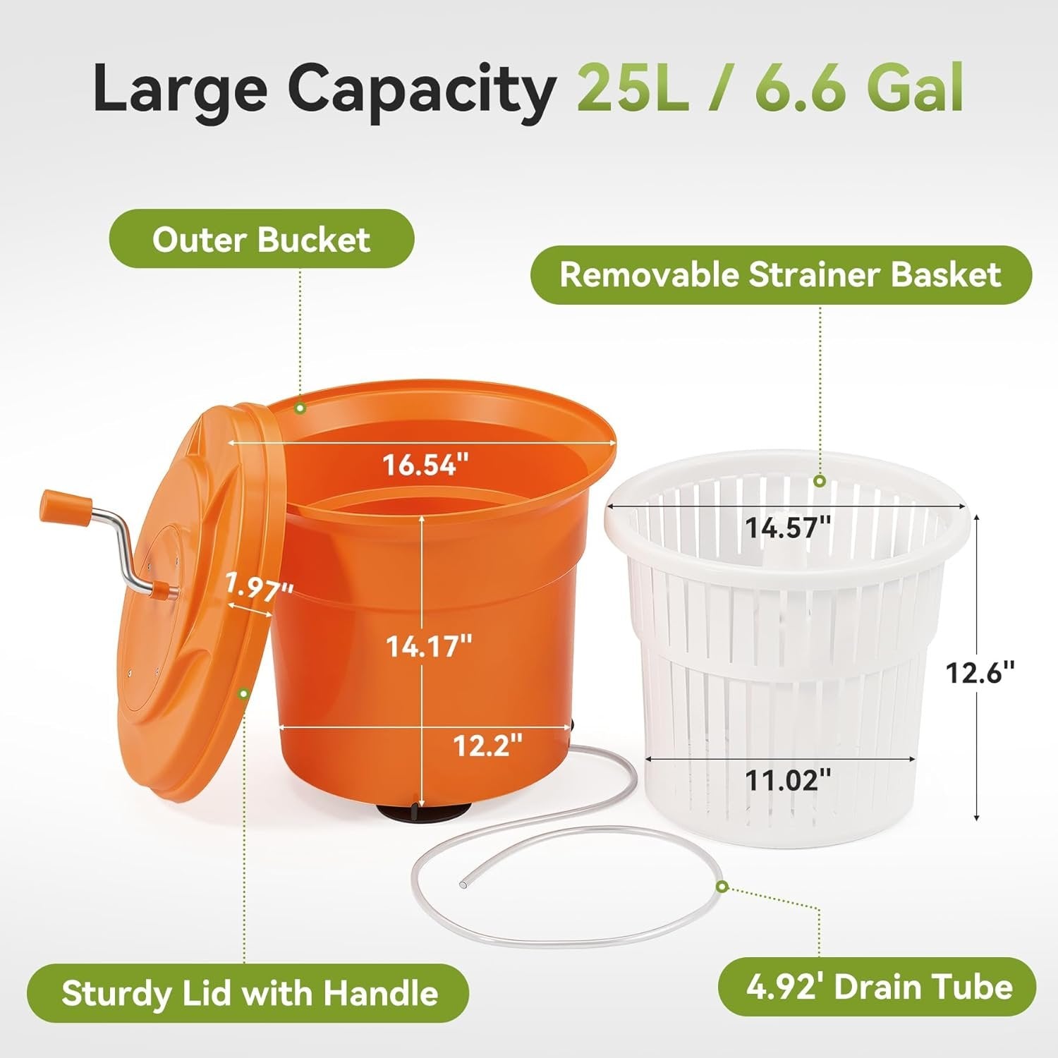 6.6Gal Manual Lettuce Spinner