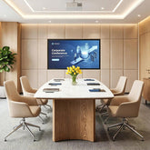 5.25 ft Conference Table, Office Meeting Table with Glossy Sintered Stone Tabletop 3