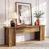 63" Low Console Table, Farmhouse Wooden Entryway Table Sofa Table for Living Room 3