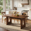 63" Solid Wood Dining Table, Rectangular Kitchen Table for 4-6 People with Thick Top