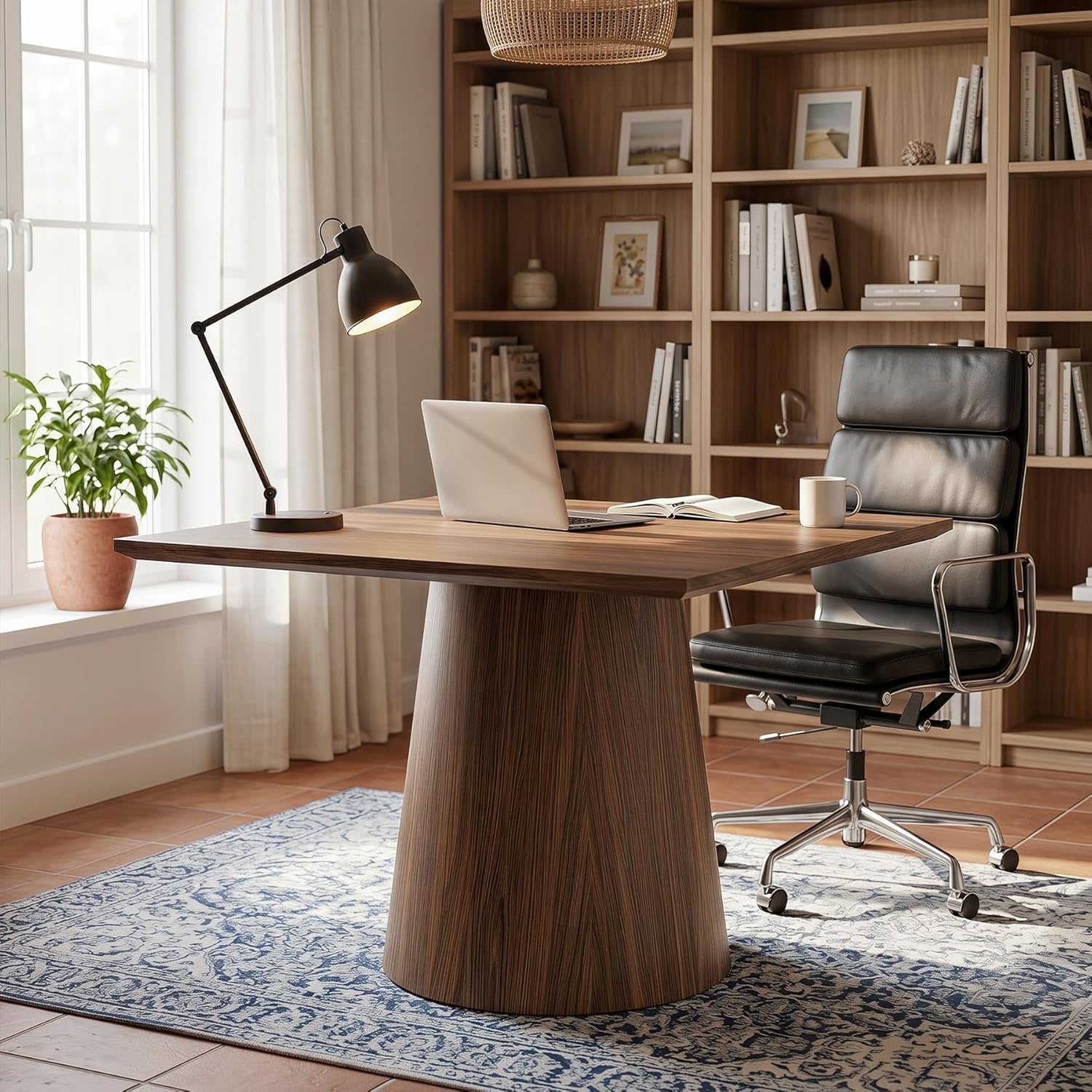 31.5" Square Conference Table, Wooden Meeting Room Table for 4 People