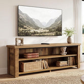 55.1" Farmhouse TV Stand, 2-Tier Media Console Entertainment Center for 55/60/65-Inch TVs 3