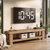 63" Farmhouse TV Stand, Media Entertainment Center Console with Slatted Open Shelf 3