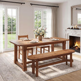 55" Solid Wood Dining Bench, Indoor Bench for Dining Table, End of Bed, Living Room 3