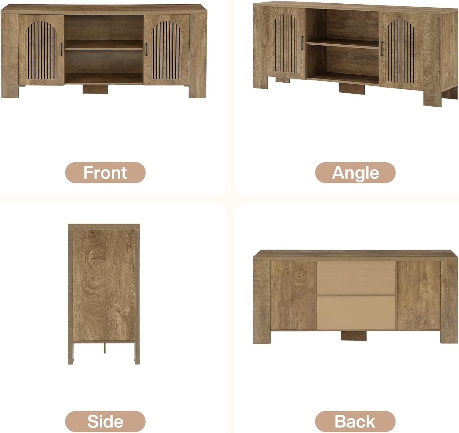 70.8" Long TV Stand for 65/70/75 Inch TVs, Modern Entertainment Center with Storage Cabinets
