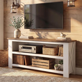 63" TV Stand for TVs up to 75 Inches, Farmhouse Entertainment Center with 3-Tier Storage 3
