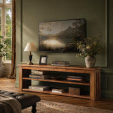 63" Solid Wood TV Stand, Rustic Entertainment Center for TVs Up to 75 Inch for Living Room 3