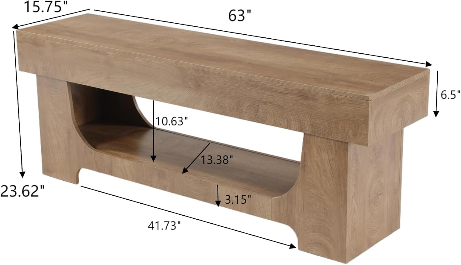 63" Farmhouse TV Stand, Entertainment Center with Storage for TVs Up to 75"