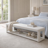 55" Upholstered Entryway Bench, Modern 2-Tier Padded End of Bed Bench for Living room & Bedroom 3