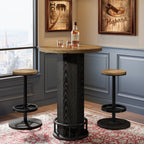 Bistro Sets with 2 Barstools, Pub Cocktail Table Bar Table with Chairs Tribesigns#Color_Brown & Black
