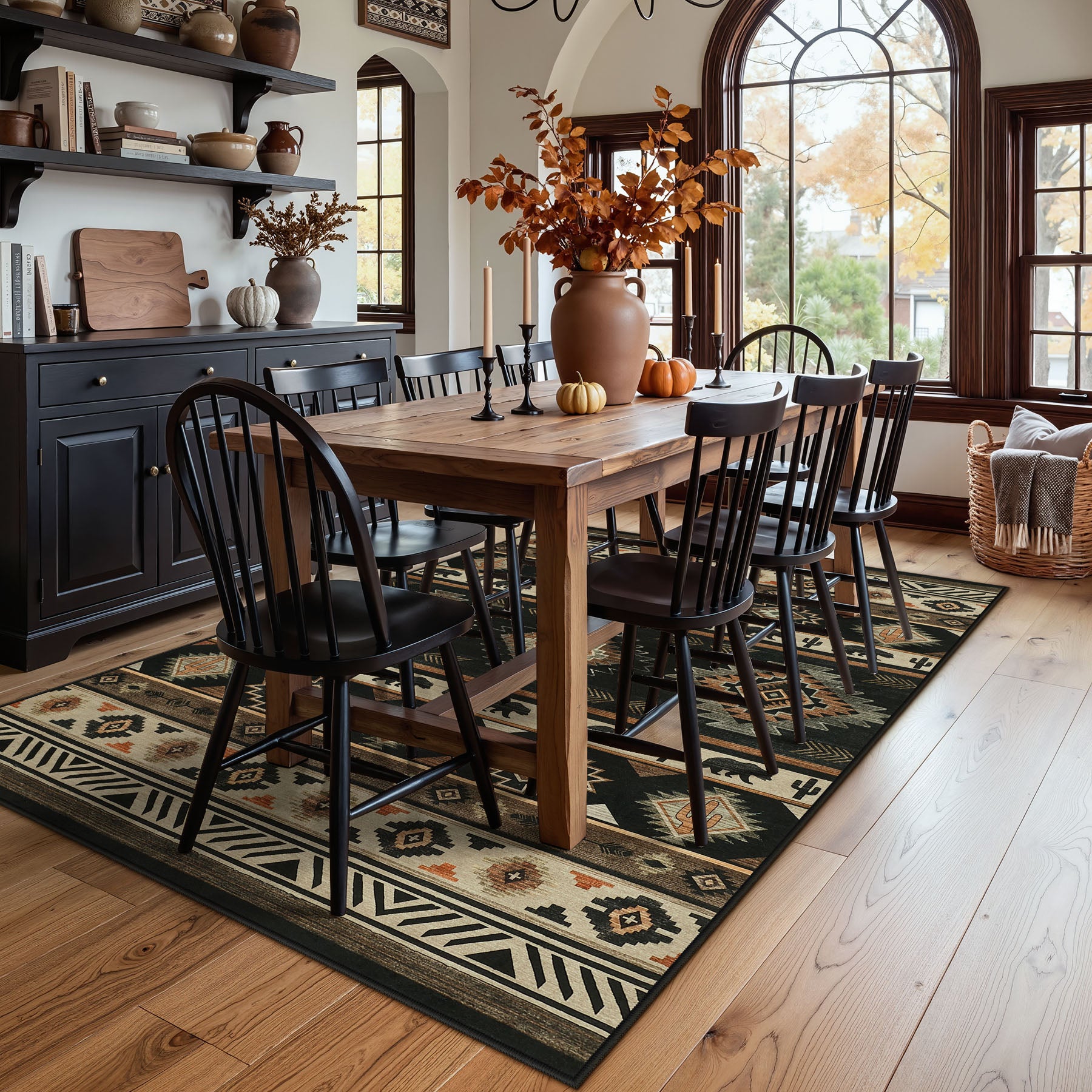 2.5x8/5x7 Boho Southwestern Area Rug, Soft Washable Non Skid Runners Rugs, Aztec Tribal Indoor Carpet for Home Decor