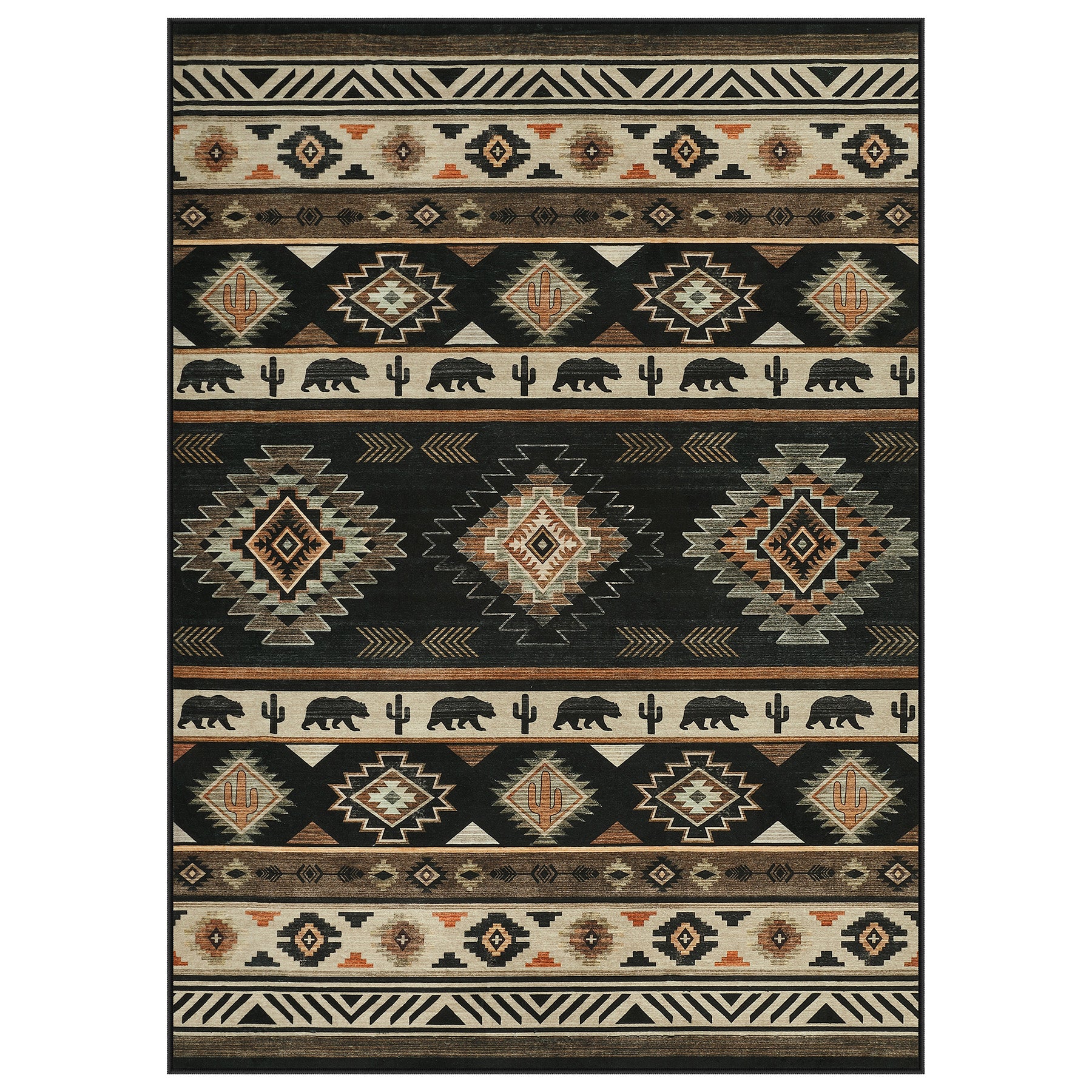 2.5x8/5x7 Boho Southwestern Area Rug, Soft Washable Non Skid Runners Rugs, Aztec Tribal Indoor Carpet for Home Decor