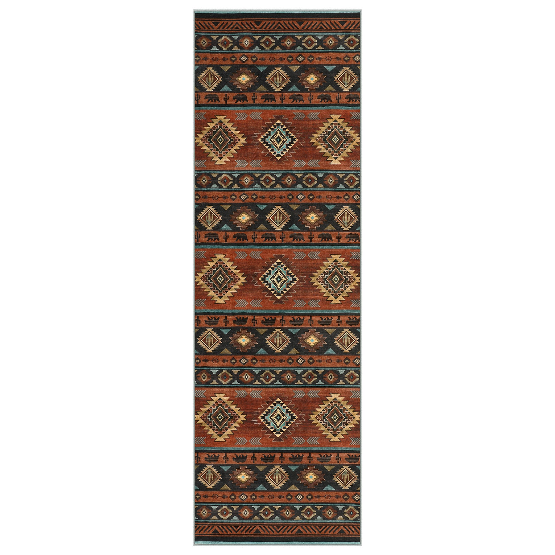 2.5x8/5x7 Boho Southwestern Area Rug, Soft Washable Non Skid Runners Rugs, Aztec Tribal Indoor Carpet for Home Decor