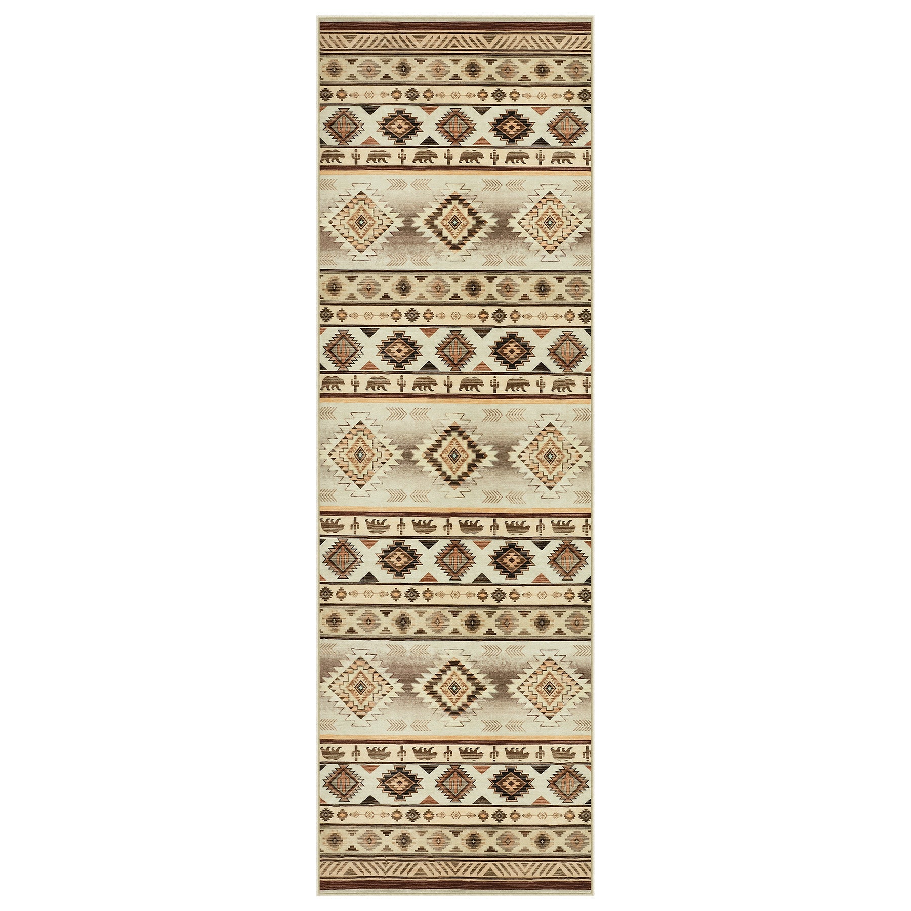2.5x8/5x7 Boho Southwestern Area Rug, Soft Washable Non Skid Runners Rugs, Aztec Tribal Indoor Carpet for Home Decor