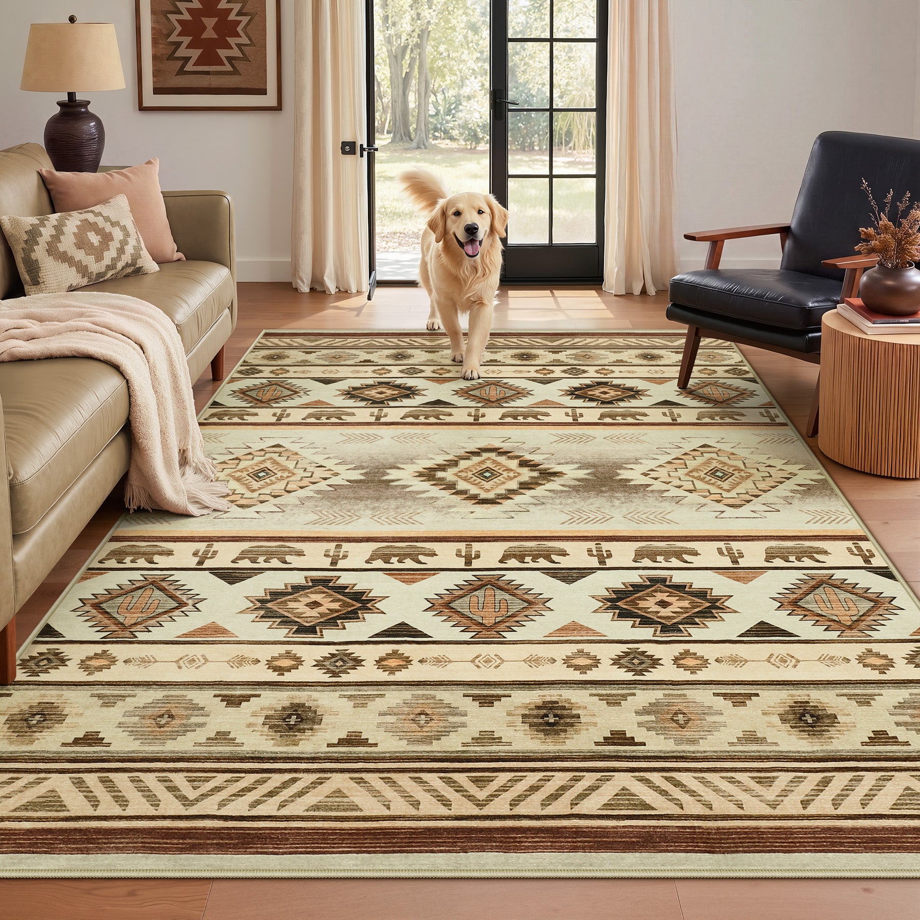 2.5x8/5x7 Boho Southwestern Area Rug, Soft Washable Non Skid Runners Rugs, Aztec Tribal Indoor Carpet for Home Decor