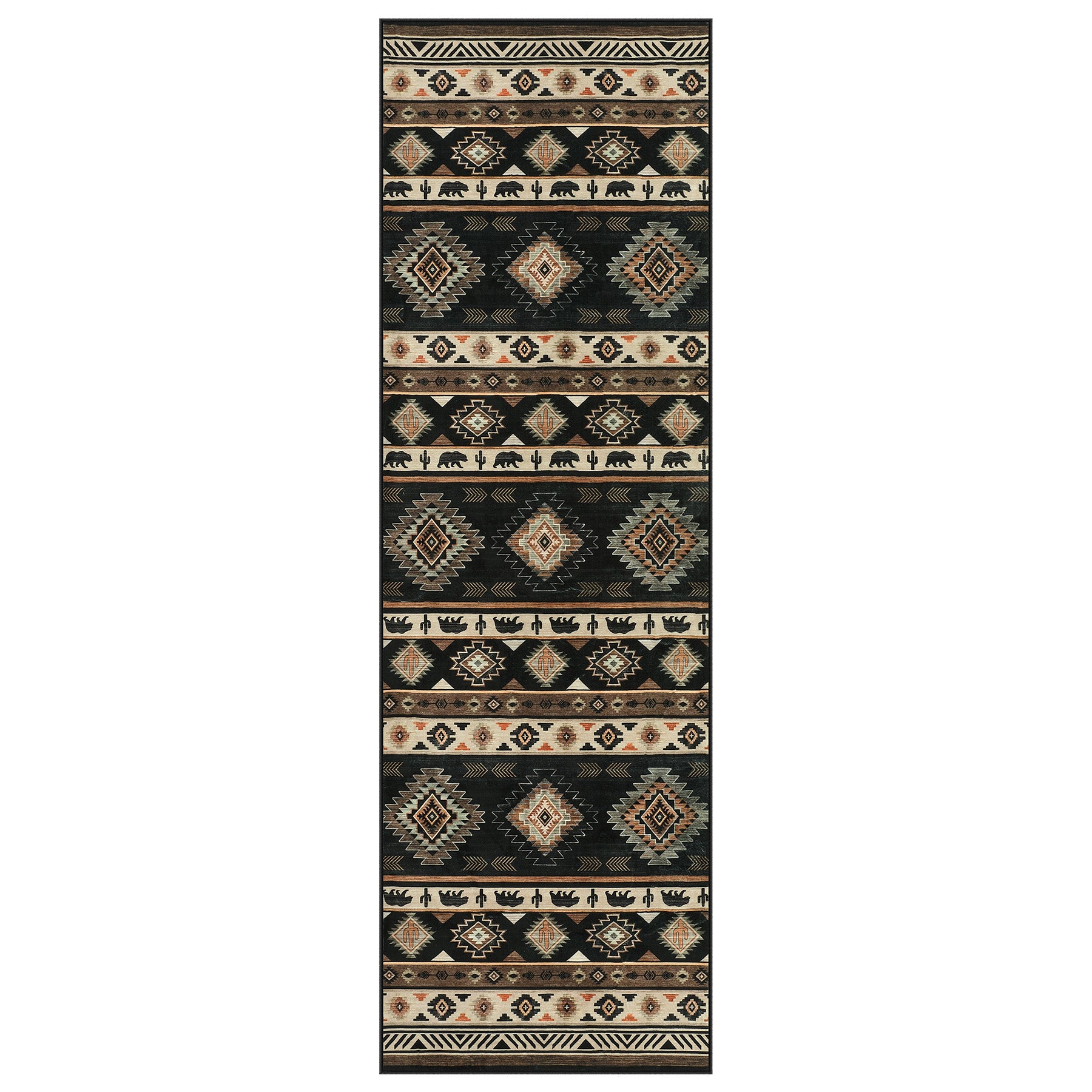 2.5x8/5x7 Boho Southwestern Area Rug, Soft Washable Non Skid Runners Rugs, Aztec Tribal Indoor Carpet for Home Decor