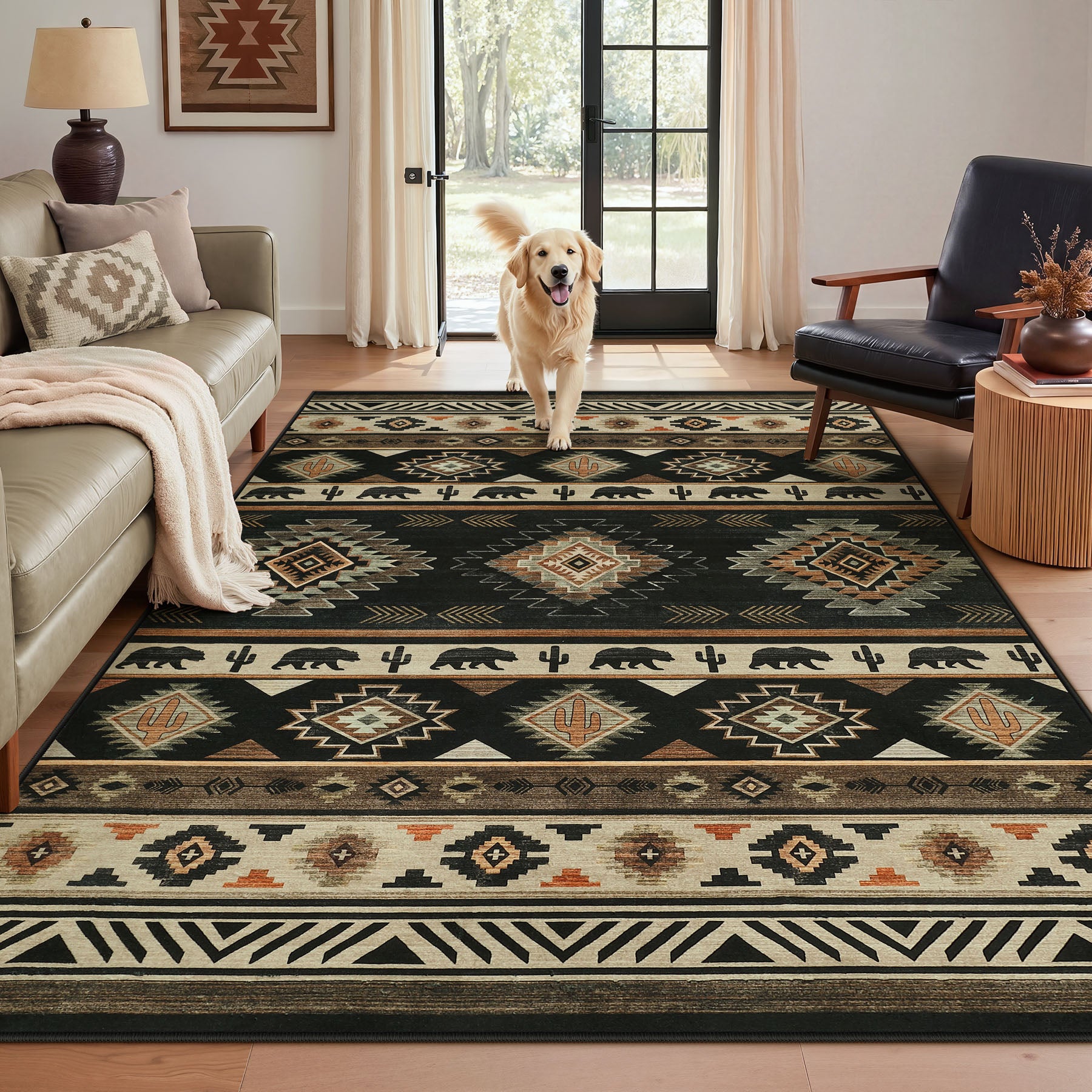 2.5x8/5x7 Boho Southwestern Area Rug, Soft Washable Non Skid Runners Rugs, Aztec Tribal Indoor Carpet for Home Decor