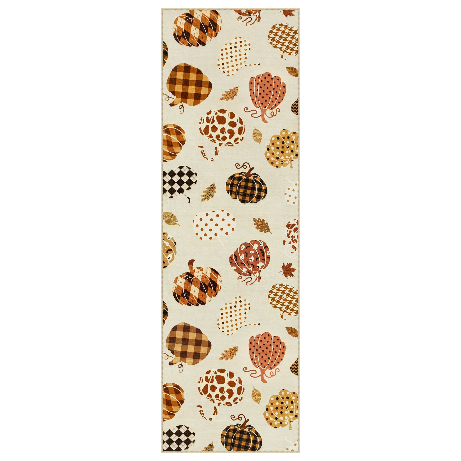 Multiple Sizes Fall Pumpkin Area Rug, Rectangular Washable Non-Slip Halloween Farmhouse Runner Rug