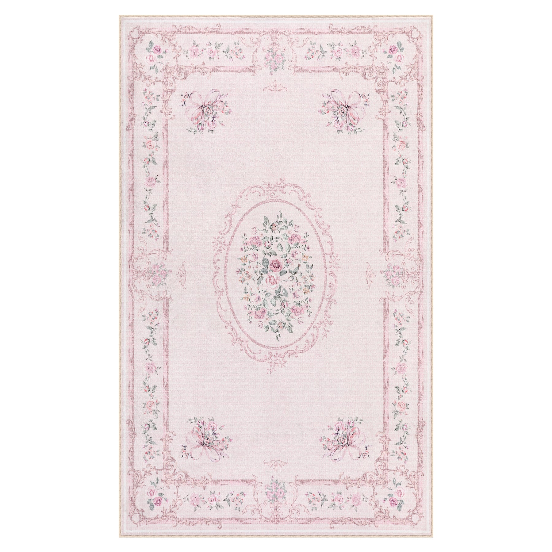 3x5 Floral Boho Vintage Area Rug#Color_Pink