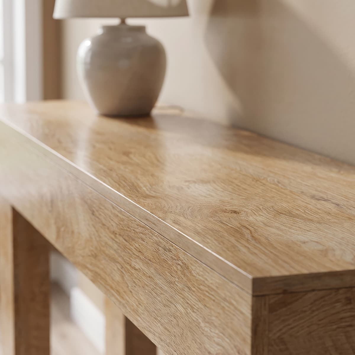 63" Rustic Sofa Table, Chunky Console Table for Entryway